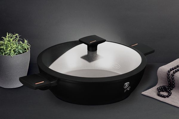 مقلاة عميقة 28 سم بغطاء من Berlinger Haus – موناكو أسود