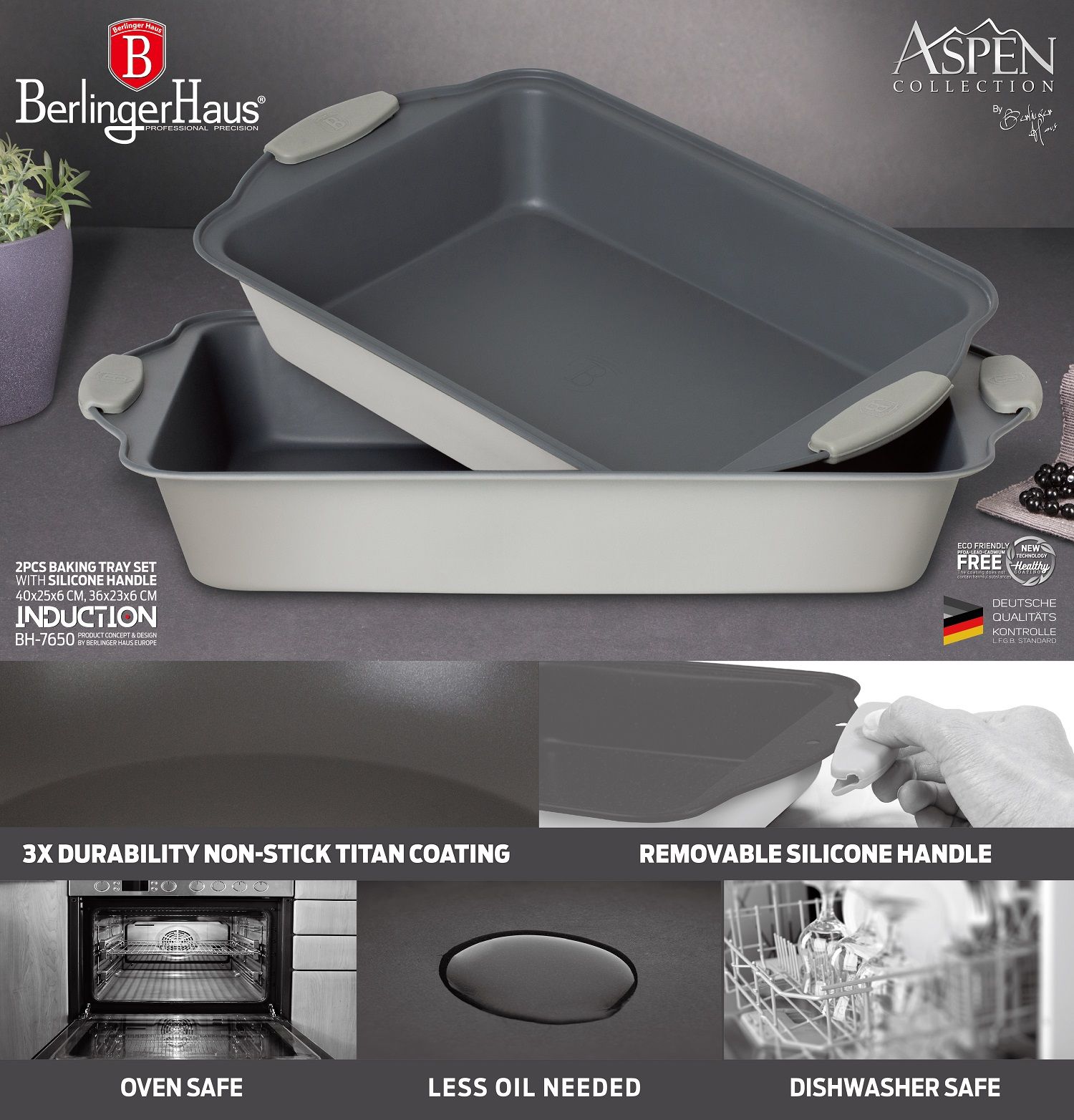 طقم صواني شوي 2 قطعة Berlinger Haus – آسبين