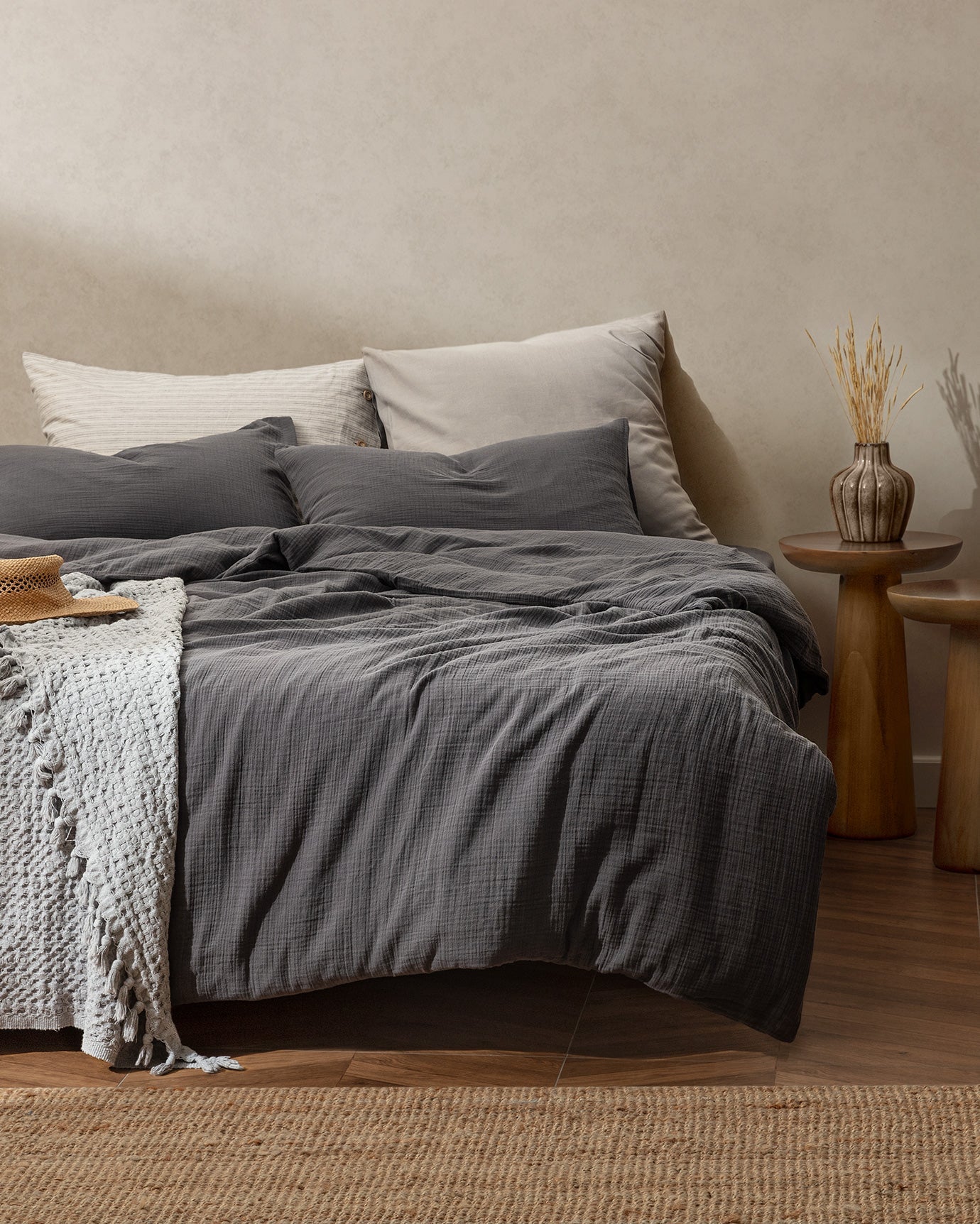 Marla Muslin King Size Duvet Cover Set - Fitted - Madame Coco JO