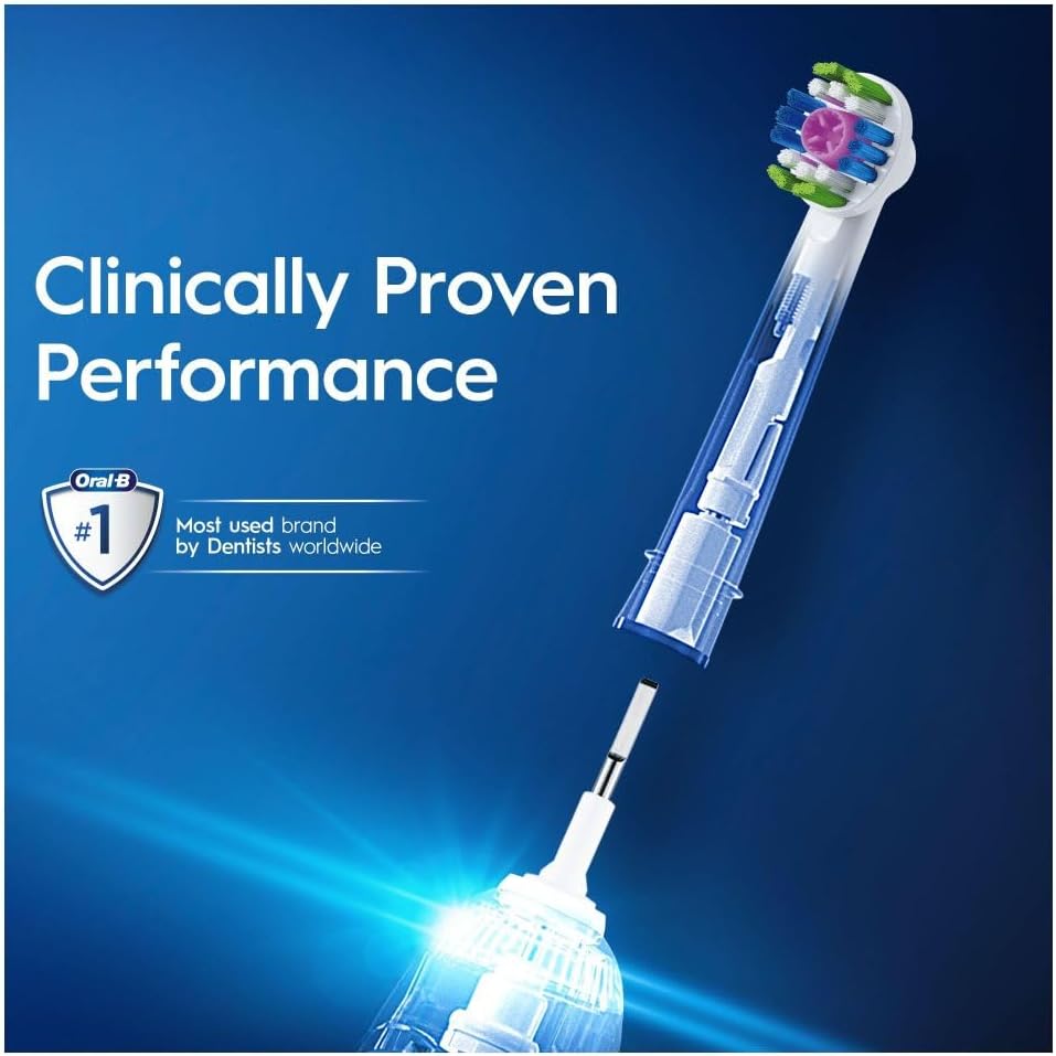 Oral-B 3D White Electric Toothbrush Head with Clean Maximiser Technology Pack of 12 Toothbrush Heads