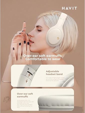 سماعة Havit H633BT اللاسلكية بلوتوث – تصميم فوق الأذن، صوت عميق