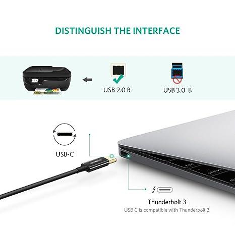 UGREEN USB-C to USB-B 2.0 Printer Cable 2M (Black)