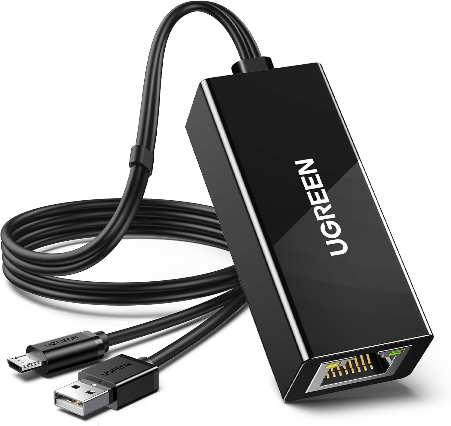 UGREEN Ethernet Adapter for Fire TV Stick – 100Mbps Micro USB to RJ45