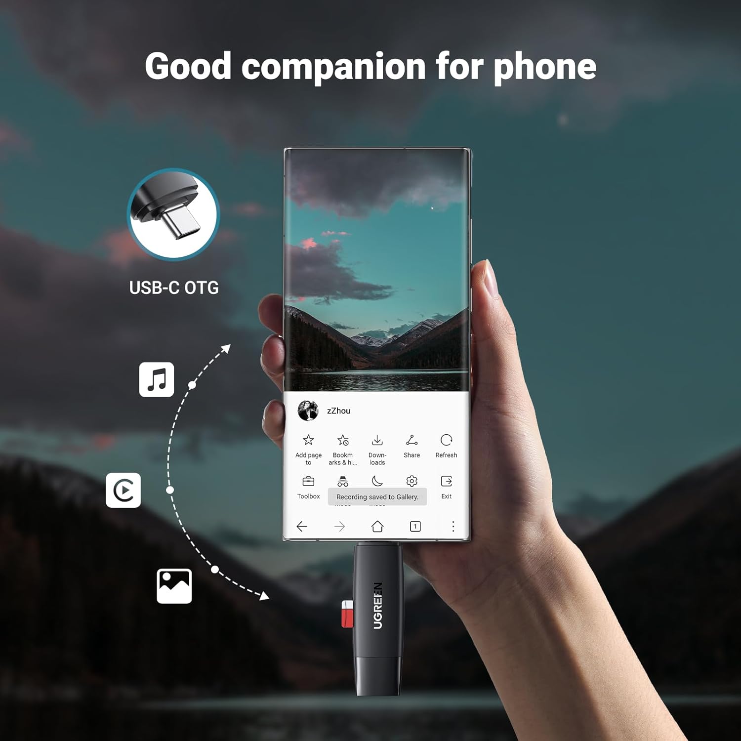 UGREEN USB-A & USB-C SD Card Reader – Dual Slot, 5Gbps, OTG-Ready