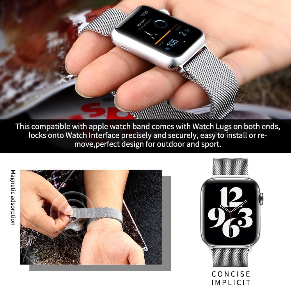 سوار ساعة مينالو ويوو من الفولاذ المقاوم للصدأ لساعة مقاس 38-40 مم (255 مم)