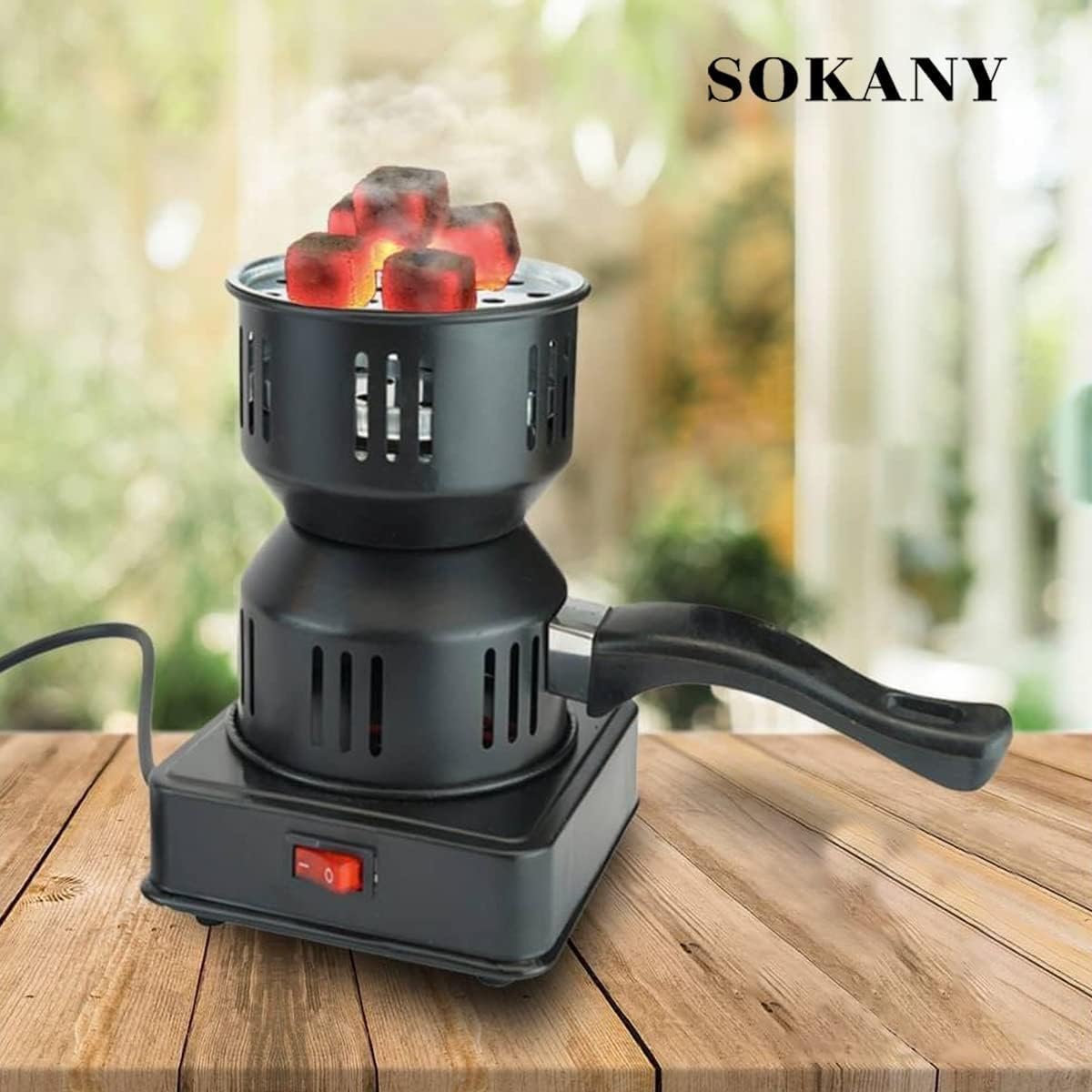 SUKANY 1000 Watts Charcoal Camping Electric Stove Coal Burner 220V - Black