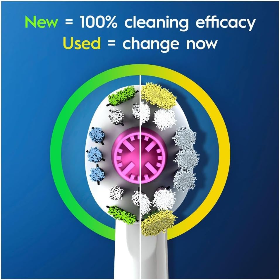 Oral-B 3D White Electric Toothbrush Head with Clean Maximiser Technology Pack of 12 Toothbrush Heads