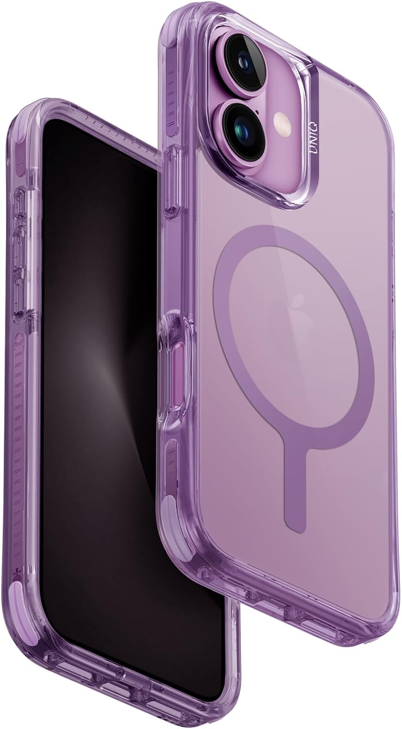كفر UNIQ COMBAT لهاتف iPhone 16 6.1 MagClick لون Grape Pink