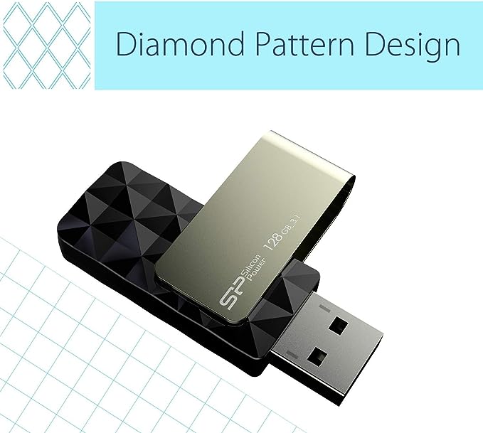 فلاش USB B30 من Silicon-Power بسعة 128 جيجابايت باللون الأسود