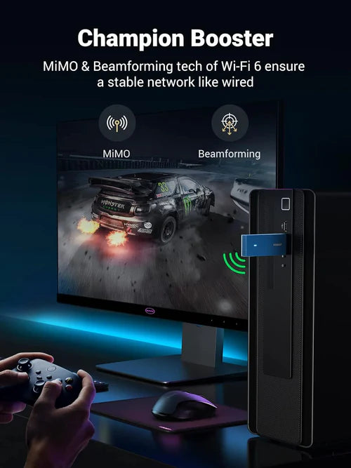 محول واي فاي UGREEN AX1800 Wi-Fi 6 مزدوج النطاق USB