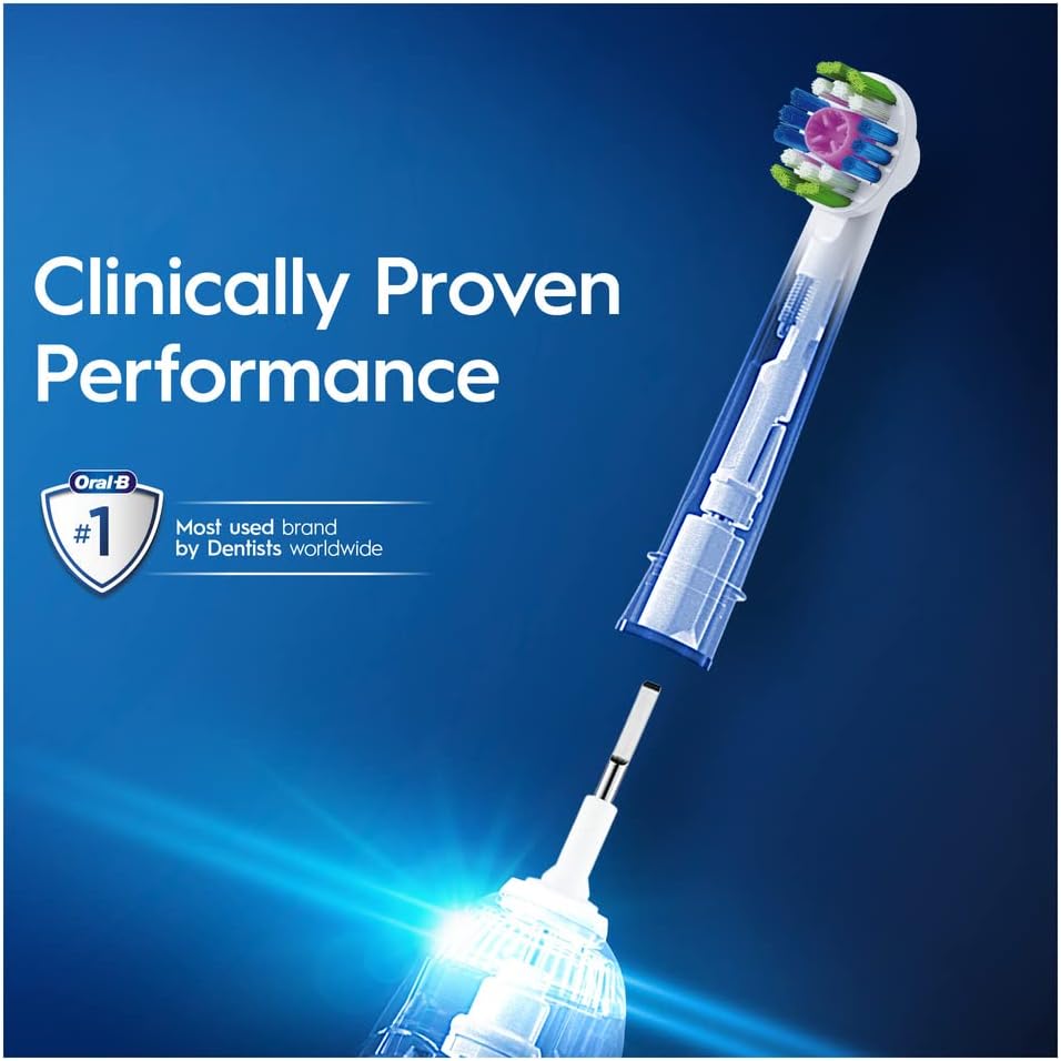 رؤوس فرشاة الأسنان الكهربائية من أورال-بي 3دي وايت مع تقنية كلين ماكسميسر - 4 عبوات