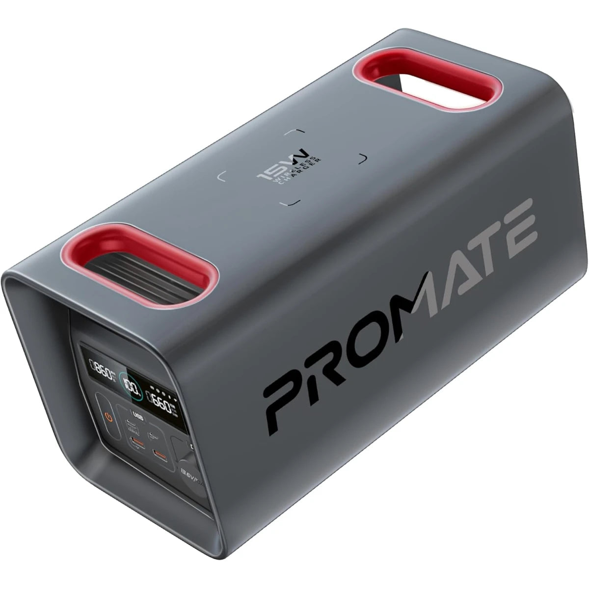 Promate PowerTank-600 Portable Power Station 600W, 161000mAh LiFePO4 Battery