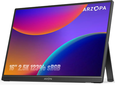 Arzopa Z1RC | 16" 2.5K Portable Monitor with 500nits 8bit Display