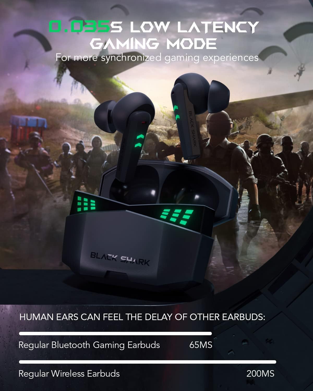 سماعات الألعاب اللاسلكية بلاك شارك لوزيفر مع ميكروفونات إلغاء الضوضاء T6