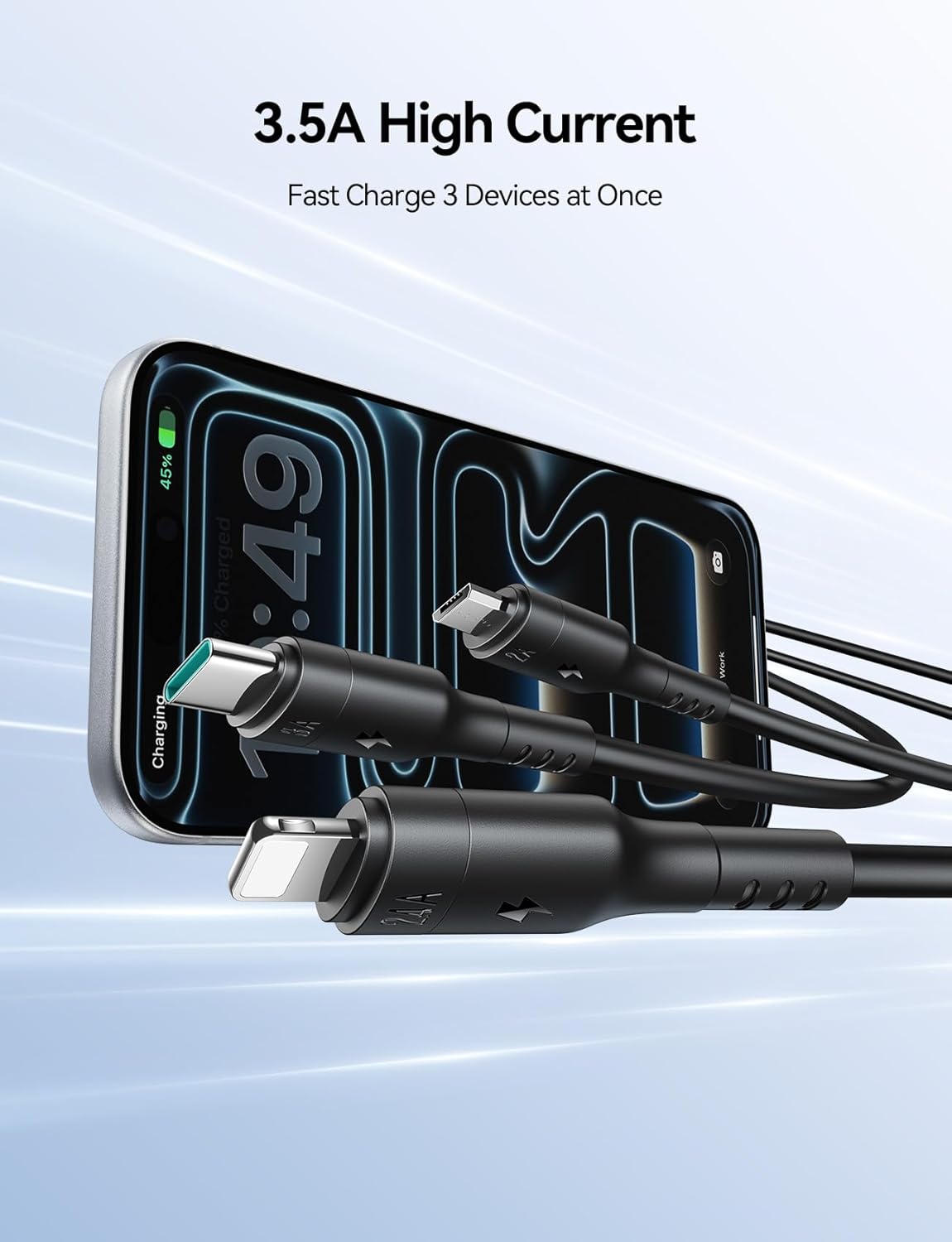 كابل Joyroom S-A61 OmniGo 3-in-1 شحن سريع 3.5A 1.2 م
