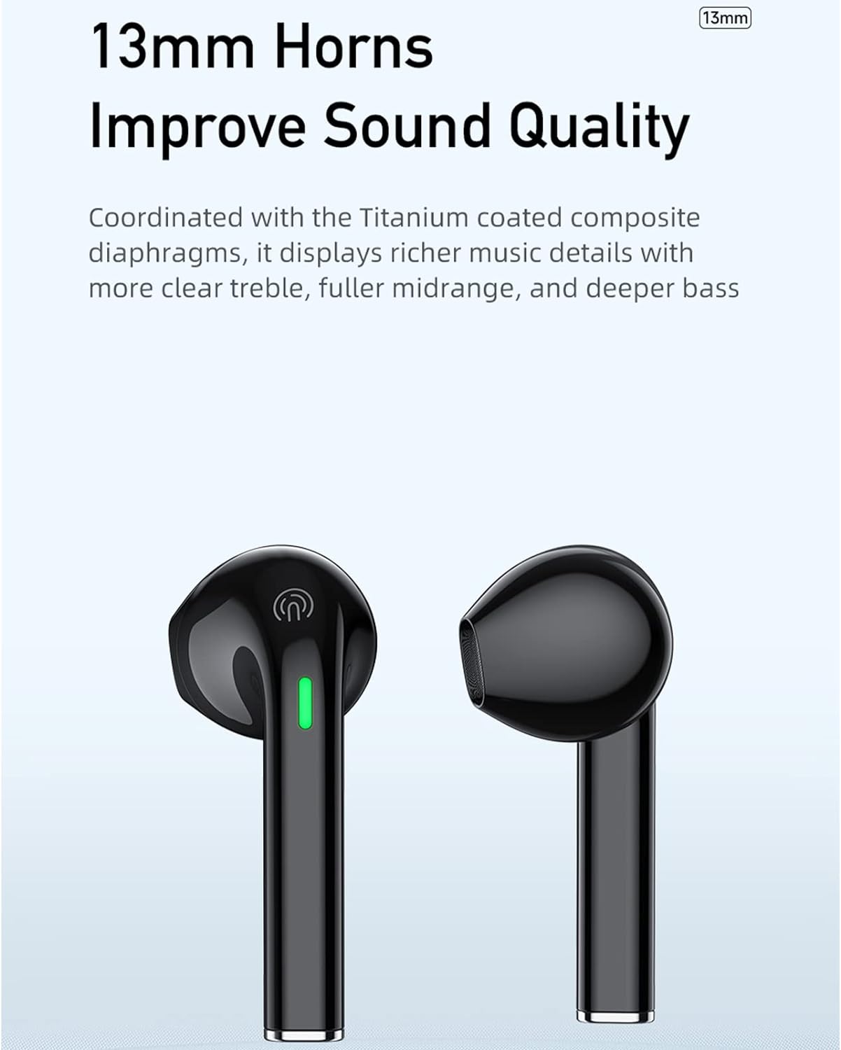 سماعات أذن AWEI اللاسلكية / سماعات أذن ستيريو بتقنية البلوتوث 5.3 مع ميكروفون - أسود