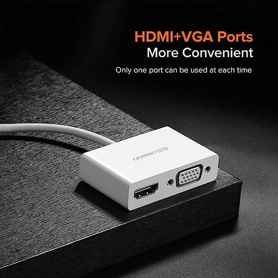 يوجرين محول USB Type-C إلى HDMI + VGA (أبيض)