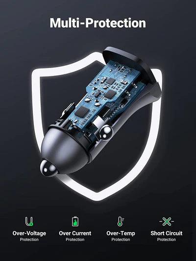 UGREEN Dual USB Car Charger (Space Gray)