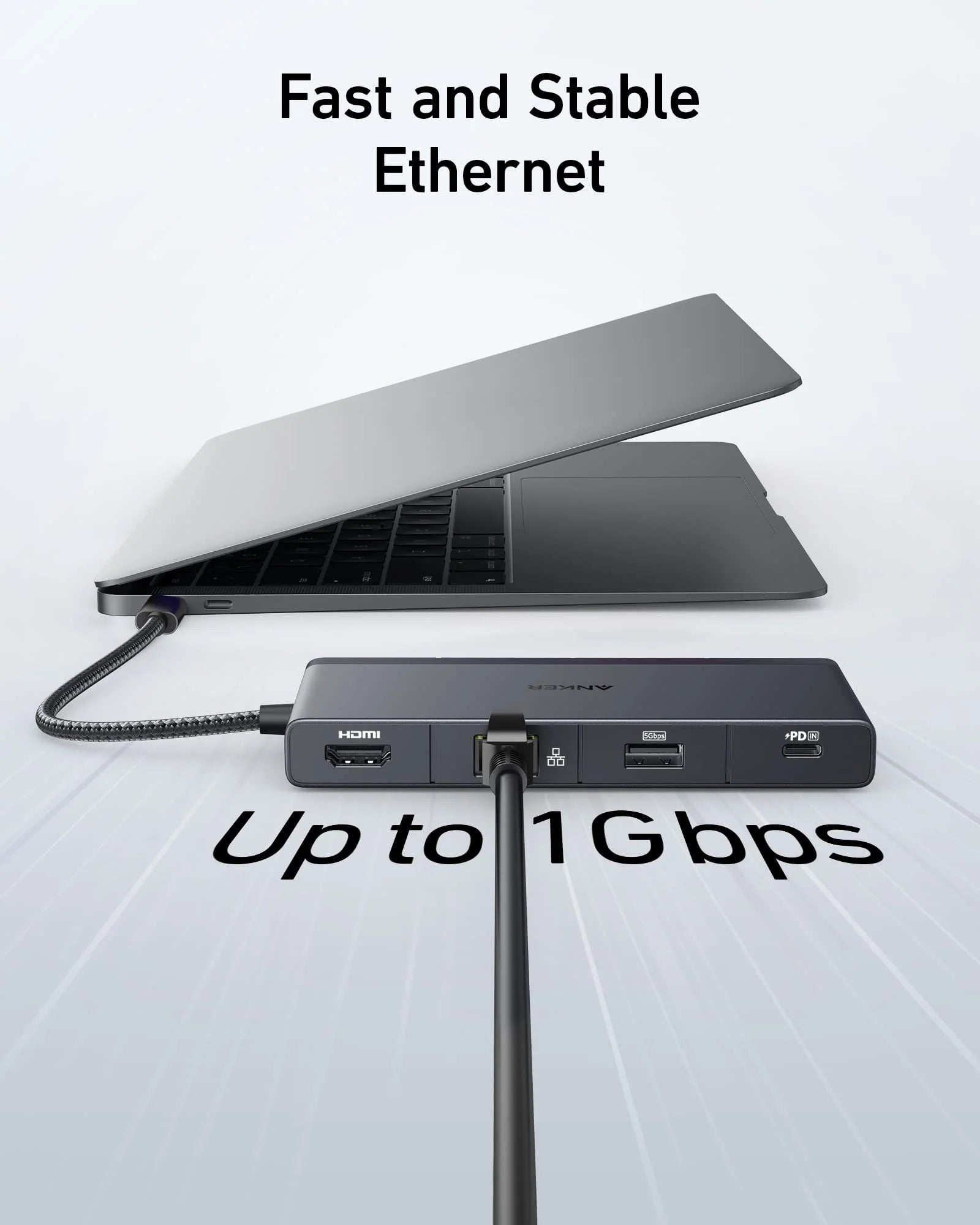 موزع Anker 552 USB-C (9 في 1، HDMI بدقة 4K) B2B - UN (باستثناء الصين وأوروبا) أسود، الإصدار 1
