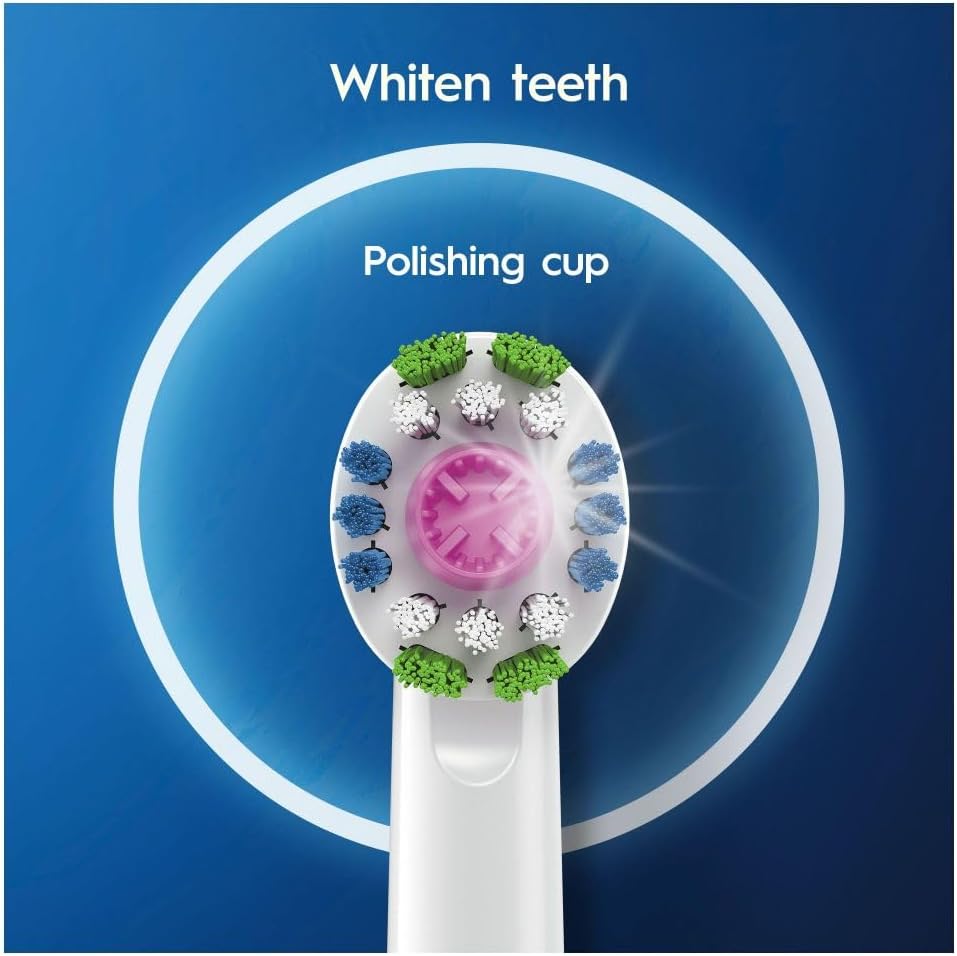 Oral-B 3D White Electric Toothbrush Head with Clean Maximiser Technology Pack of 12 Toothbrush Heads