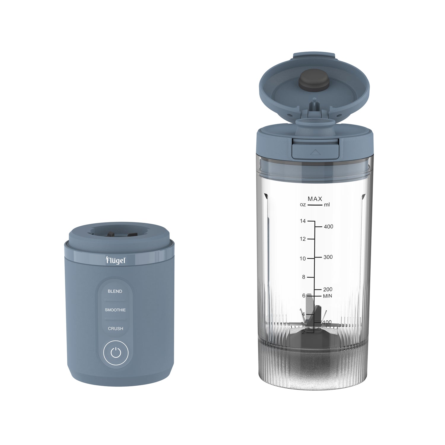 خلاط محمول Flugel VitaGo – 180 واط، كوب 600 مل، شحن USB-C