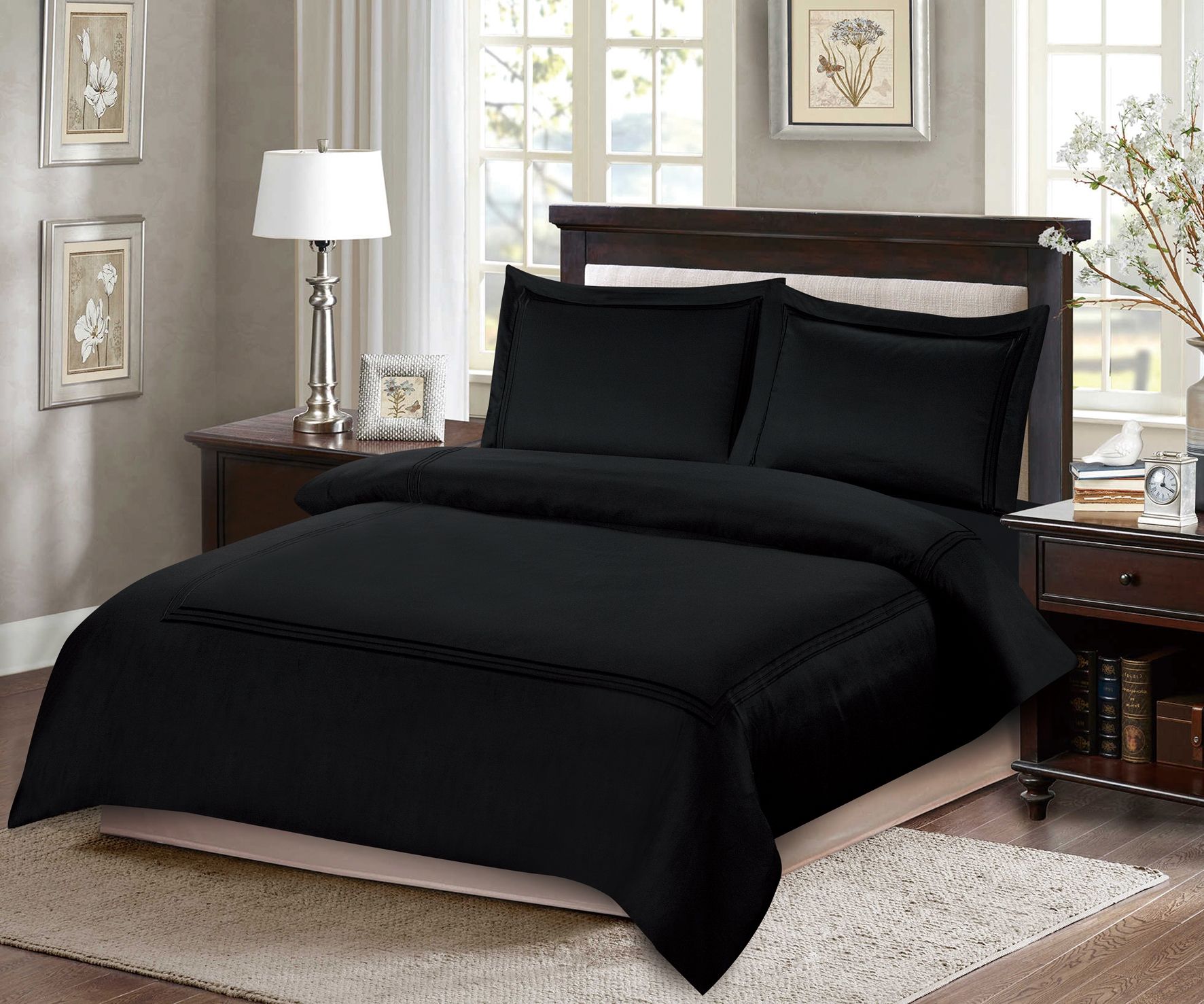 ARMN Nature Soft King Duvet Set – 4 Pieces, Elegant Black