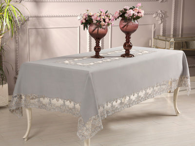 Daimon Home Valencia Tablecloth – 160×300 cm, Gray