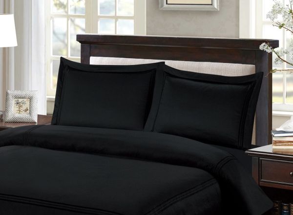 طقم وجوه مخدات 70×70 سم قطعتين ARMN Naturesoft – أسود