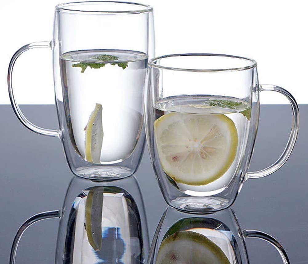 كوب زجاج مزدوج بيد ARMN Anchor بسعة 450 مل