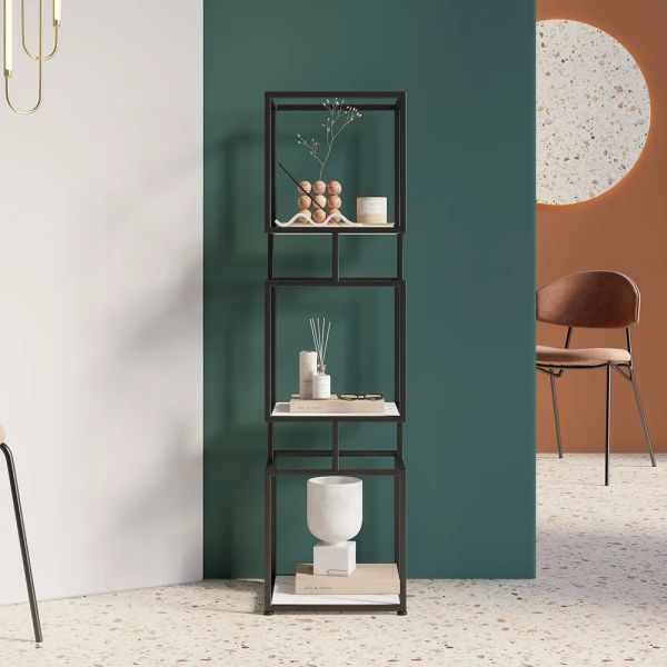 ARMN Regency 4-Shelf Stand – Elegant Black Storage & Display
