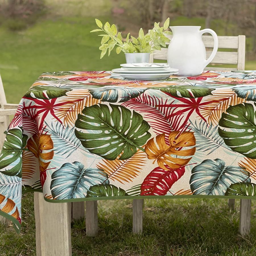 Dreams Tropico 140x180 cm Tablecloth & 7 Napkins Set - Green