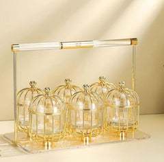Alfursan Hostess Set with 6 Candy Jars – Luxury Gold