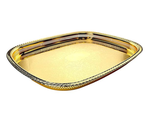 Zolten Rectangular Tray Gold 59.5×46.8 cm – Elegant Serving
