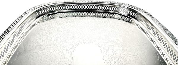Zolten Rectangular Tray Silver 45.3×34.5 cm – Elegant Serving