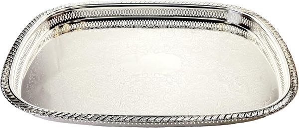 Zolten Rectangular Tray Silver 37.1×29.7 cm – Elegant Serving