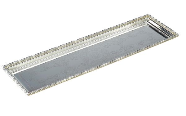 Zolten Rectangular Tray Silver 60×17 cm – Elegant Serving