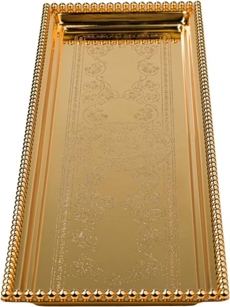 Zolten Rectangular Tray Gold 80×17 cm – Elegant Serving