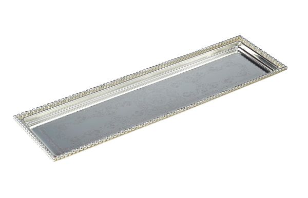 Zolten Rectangular Tray Silver 80×17 cm – Elegant Serving