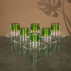 Almarjan 12-Piece Glass Tea Set - Green