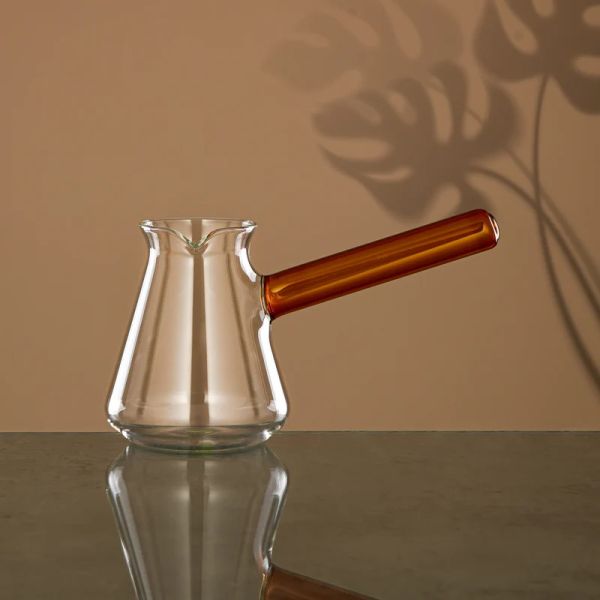 Almarjan 350ml Glass Coffee Heater - Brown