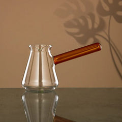 Almarjan 350ml Glass Coffee Heater - Brown