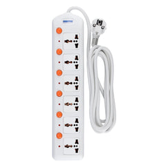 Geepas 6-Way Power Extension Board with Individual Switches, VDE Plug GES4005-VDE