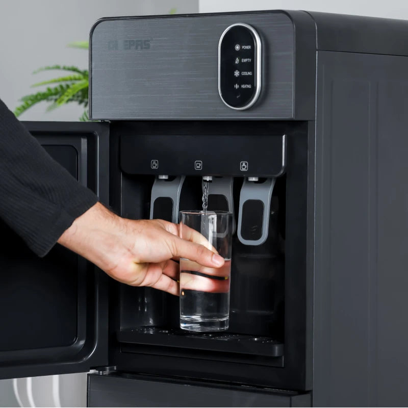 Geepas Bottom Loading Water Dispenser, 3 Taps (Hot/Cold/Normal), Grey GWD17037