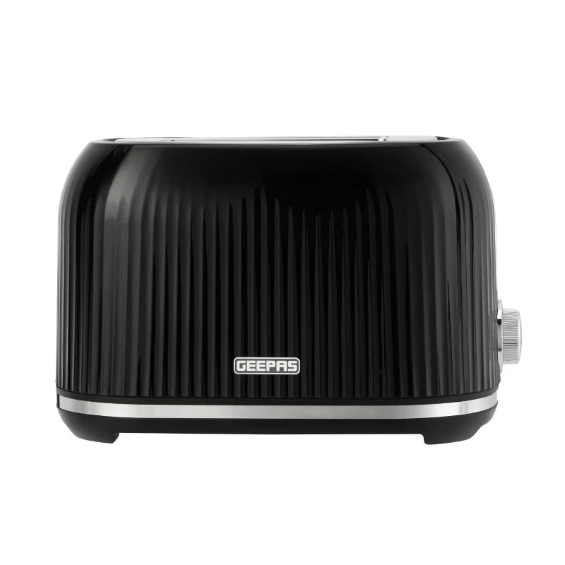 Geepas Fluted 2-Slice Bread Toaster, 6 Browning Levels, Black, GBT36558UK-BK