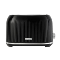 Geepas Fluted 2-Slice Bread Toaster, 6 Browning Levels, Black, GBT36558UK-BK