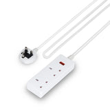 Geepas 2-Gang Extension Lead, 2990W, 2m Cable GES58135