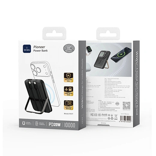 باور بانك WiWU Pioneer 10000mAh 15W شحن مغناطيسي