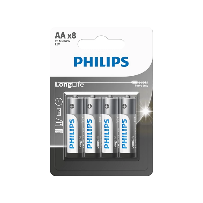 بطارية Philips LongLife R6L8BL/40 AA عالية الأداء