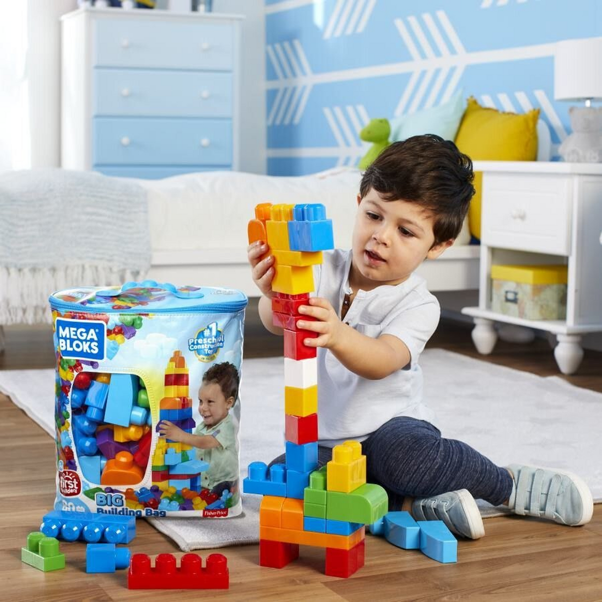 Mega Bloks First Builders Big Building Bag 80 Pcs Classic