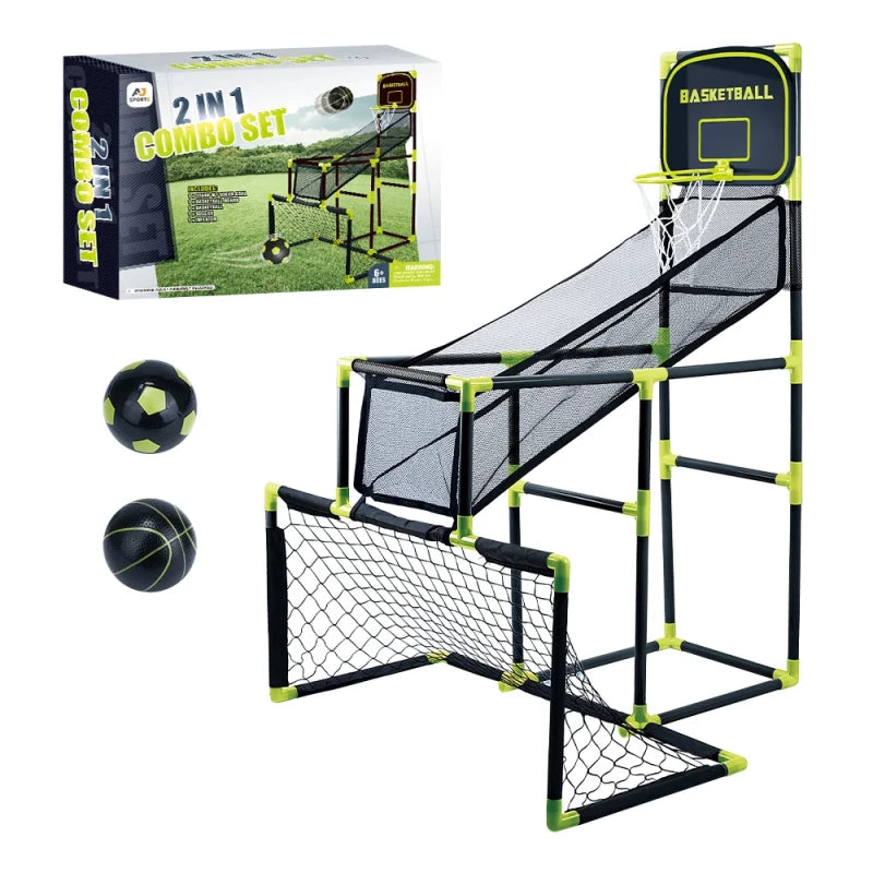 Aojie Sport – مركز رياضي للأطفال 2 في 1: كرة سلة وكرة قدم